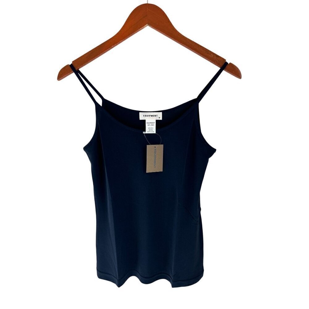 Equipment Camisole top 100% silk navy blue Size Med